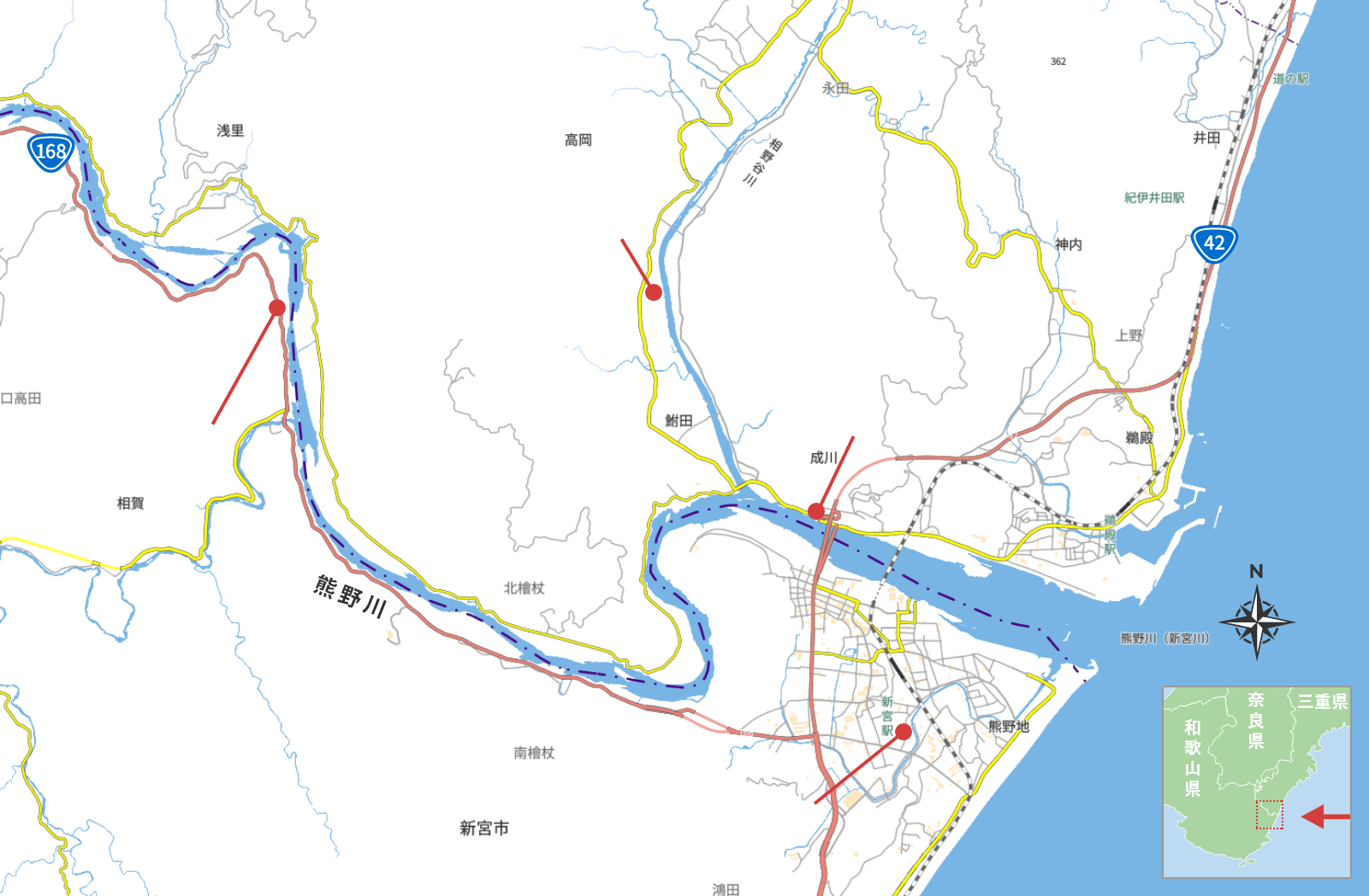 熊野川の水位